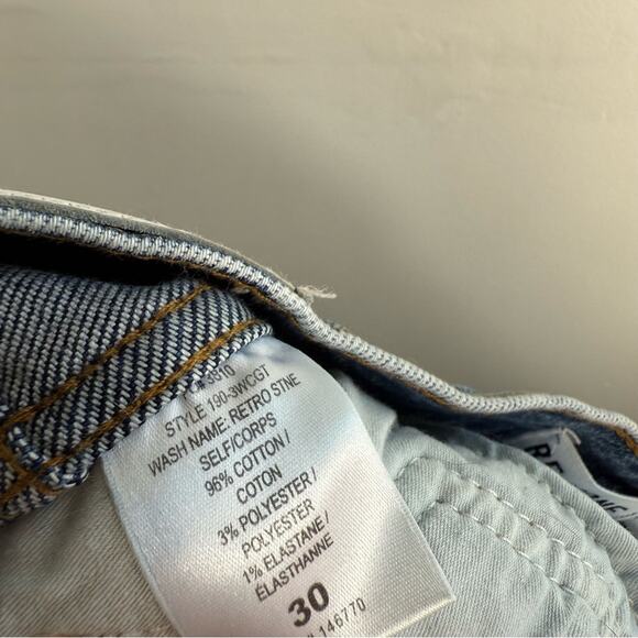 Re/Done Cigarette High Rise Slim Ankle Length Denim Jeans Retro Stone Size 30 - Picture 11 of 12